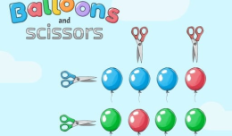 Balloons and scissors